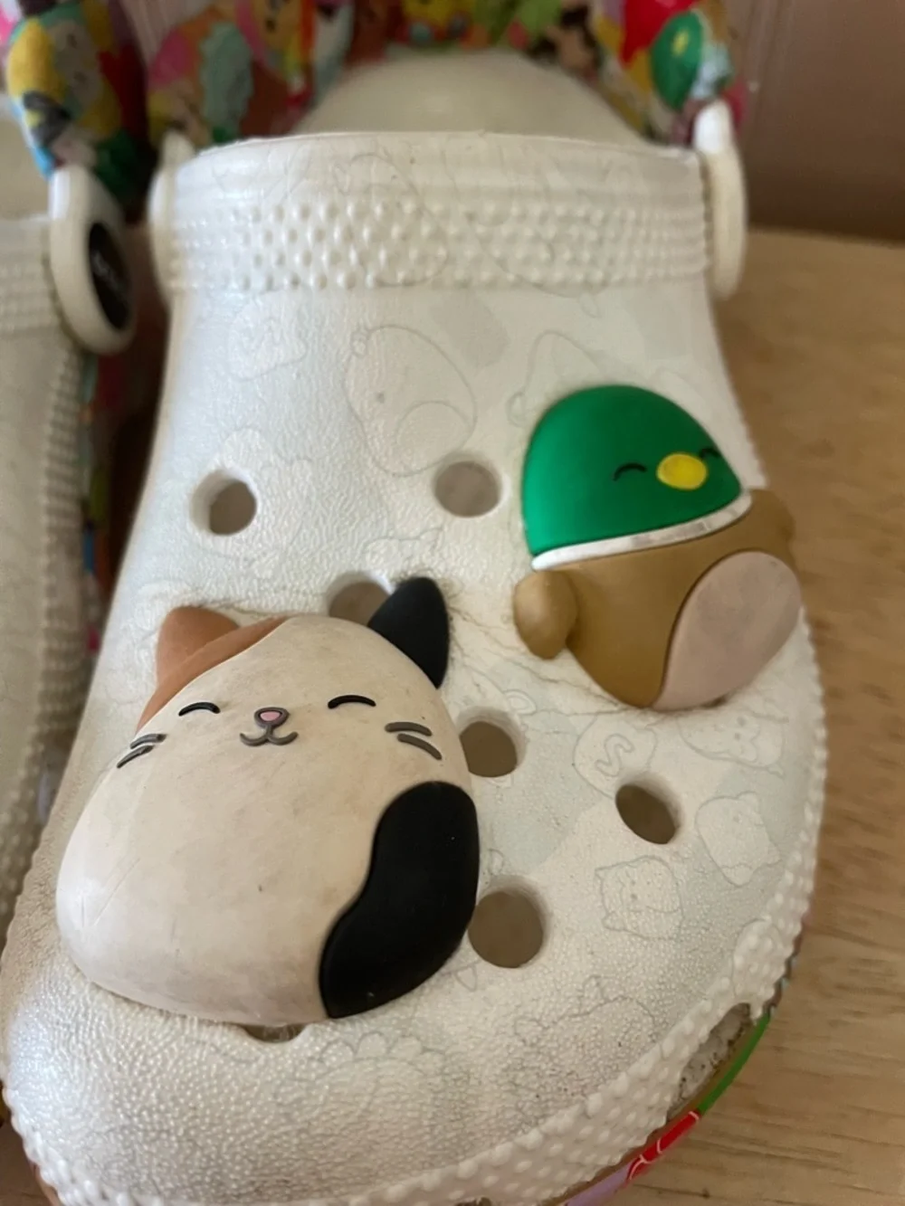 Squishmallows Crocs Youth Classic Clog - White / Multicolor, Padded Strap; Y 12
